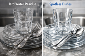 Why Hard Water Leaves White Residue on Your Dishes