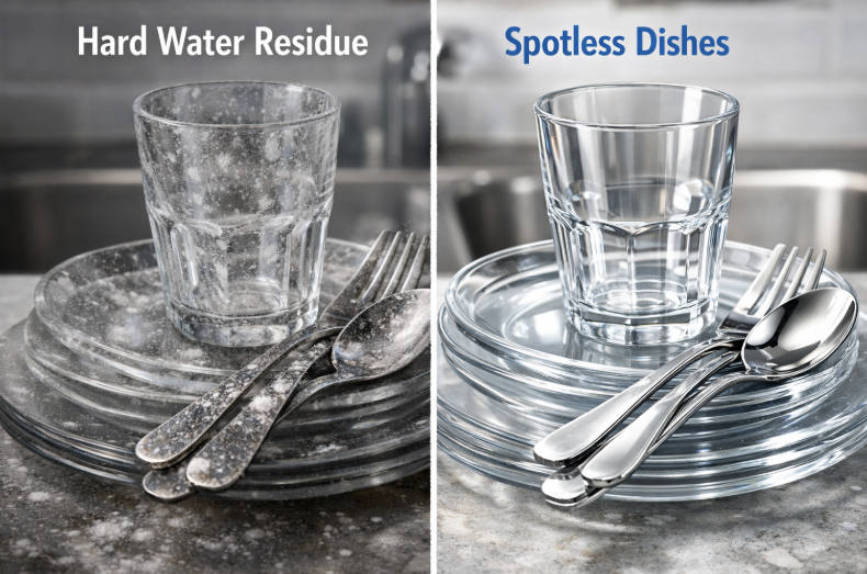 Why Hard Water Leaves White Residue on Your Dishes
